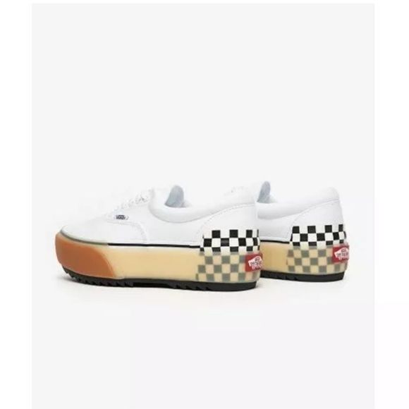 Vans Era Stacked White Checkerboard Sneakers - Picture 7 of 12